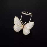 Butterfly Ring with Moving Wings and Zircon Stones