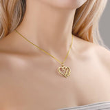 Overlapping Heart Two Name Necklace