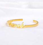 Personalized Name Bangle Bracelet, Adjustable Custom Bracelet