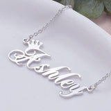 Personalized Name Crown Necklace