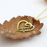 Overlapping Heart Two Name Necklace