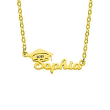 Personalized Bachelor Cap Name Necklace