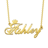 Personalized Name Crown Necklace