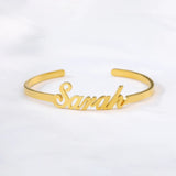 Personalized Name Bangle Bracelet, Adjustable Custom Bracelet