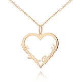 Personalized Heart shaped Two Name Necklace