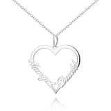 Personalized Heart shaped Two Name Necklace